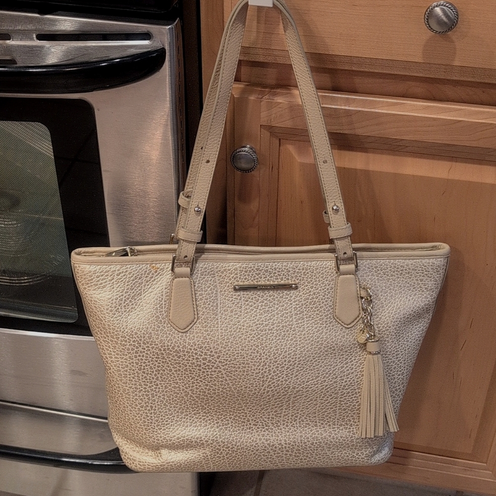 Brahmin Cream Tote Bag